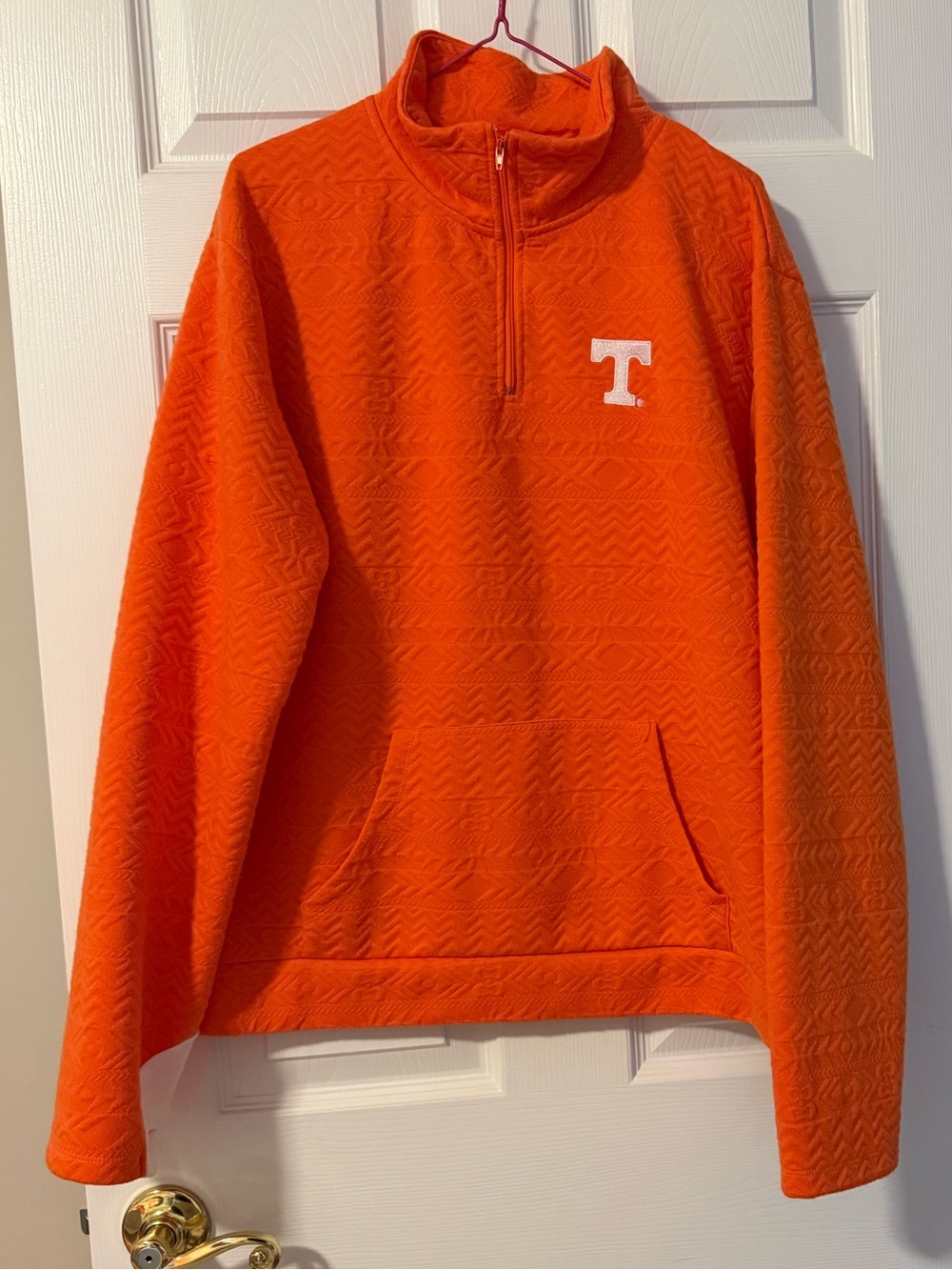 Tennessee Vols Orange Half-Zip Pullover Sweater with T Embroidery
